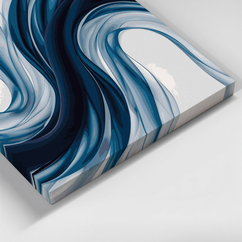 Art mural sur toile dégradé abstrait bleu 32, H 12 po x l 18 po