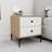Modern Nightstand with Wall-Mount Option, Oak & White, 20.5 x 22.1 x 17.7 inches | 100% Melamine Coated Chipboard | Features Multiple Shelves, Sturdy Design, Ideal for Bedroom Storage & Decor