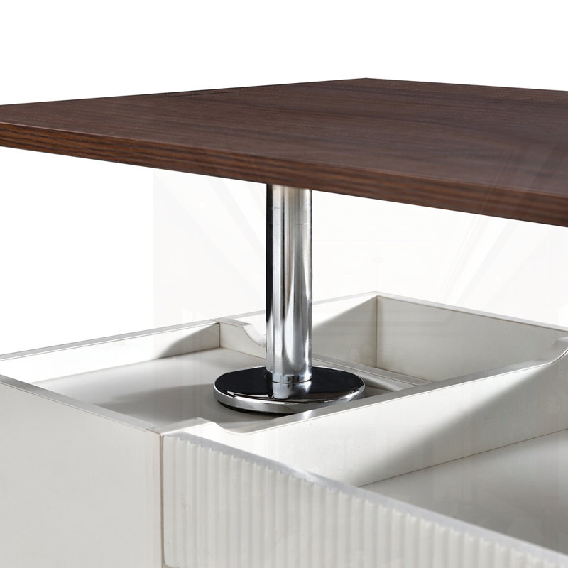 Table de bout réglable avec roulettes, Blanc