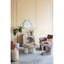 Console arquée moderne 32,3 x 14,2 x 29,9 po, finition faux travertin beige | Idée cadeau