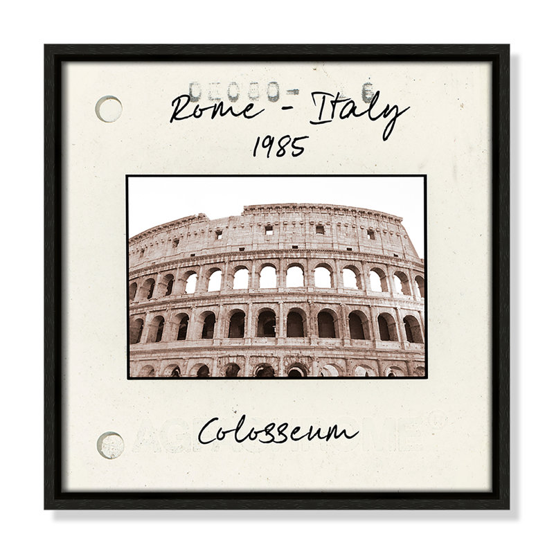 Rome, Italy - Colosseum Print by Natalie Carpentieri, 13.5" H x 13.5" W x 2" D, Espresso Floater Framed Canvas