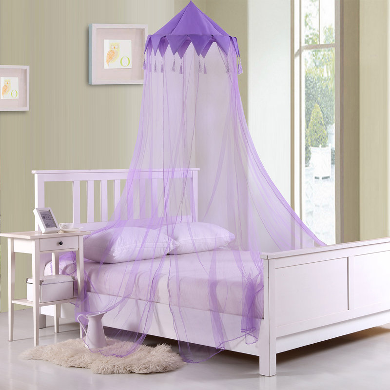  Lit à baldaquin pliable pour enfants, Mauve