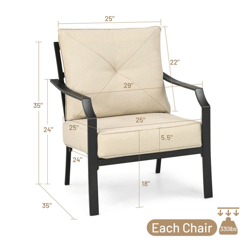 Chaise de patio avec coussin Sall