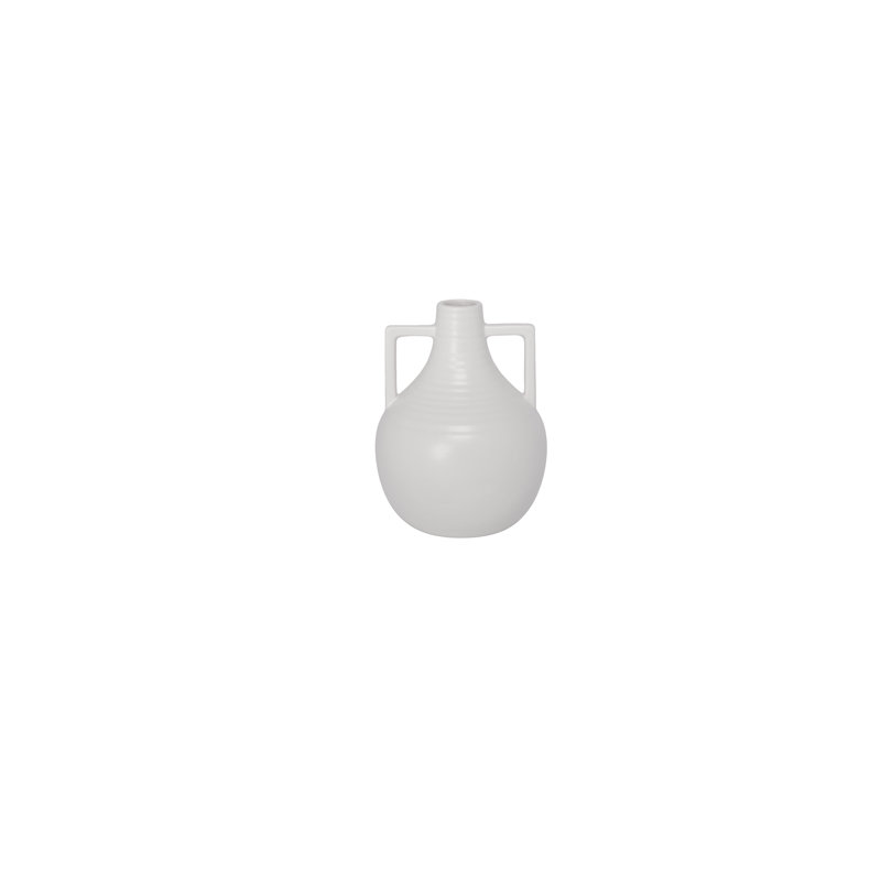 Vase en céramique grès blanc mat