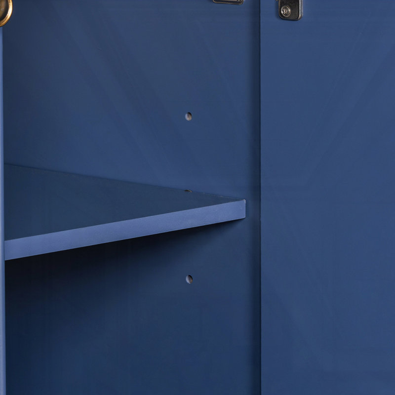 Meuble-lavabo 36 po avec lavabo en céramique, Bleu