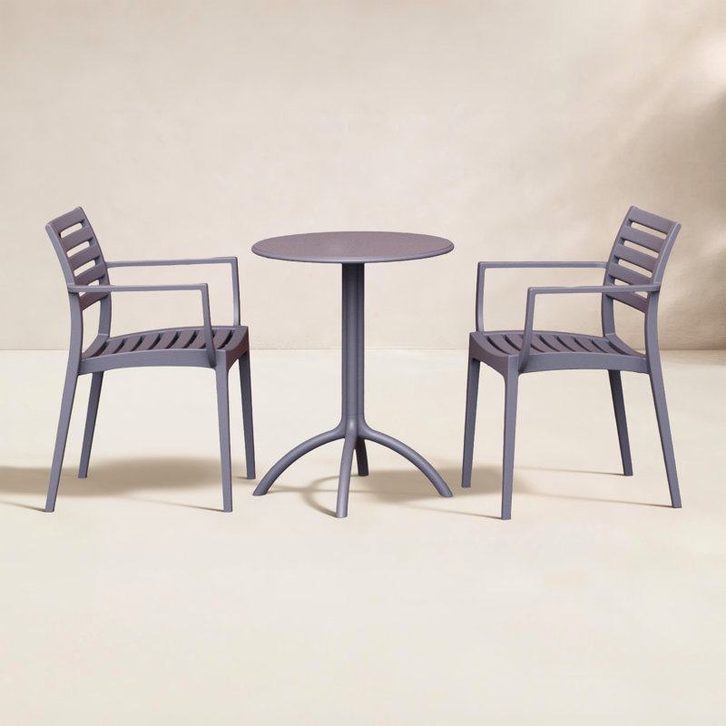 Seneca 2 - Person 23.6" Round Bistro Set,  Dark Gray