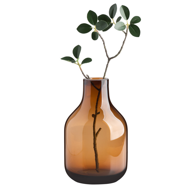 Vase de table en verre soufflé à la main 8 "Aquista, Ambre