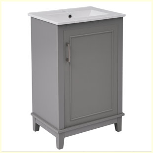 Petit meuble-lavabo moderne avec lavabo en céramique