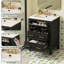 24"W Freestanding Single Vanity with Ceramic Sink Top and Drawers-905115314