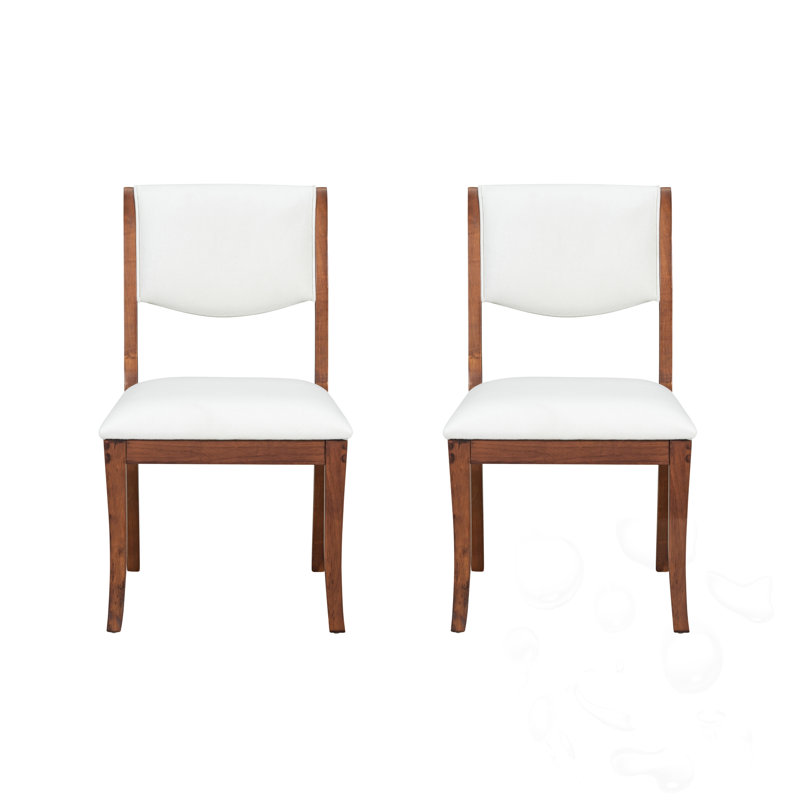 Ensemble de 2 chaises d'appoint rembourrées avec pieds robustes, Noyer