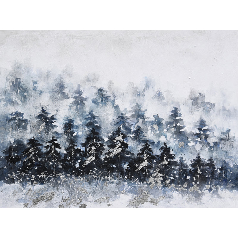 Forêt - peinture sur toile tendue, H 36 po x l 48 po x P 2 po