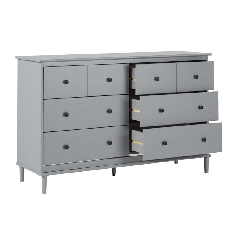 Commode double 6 tiroirs Haney, Gris