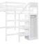 Lit mezzanine double avec garde-robe et escalier de rangement intégrés, blanc (ancien SKU: SM000527AAK)-2110099380