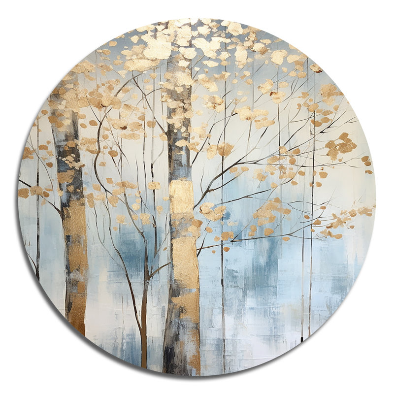 Byrne - Paysages d'art rond en métal, H 23 po x l 23 po