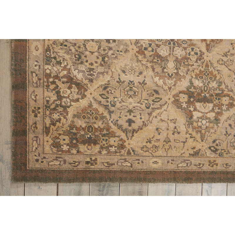 Tapis brun en soie sans filtre, Rectangle 7 pi 9 po x 9 pi 9 po