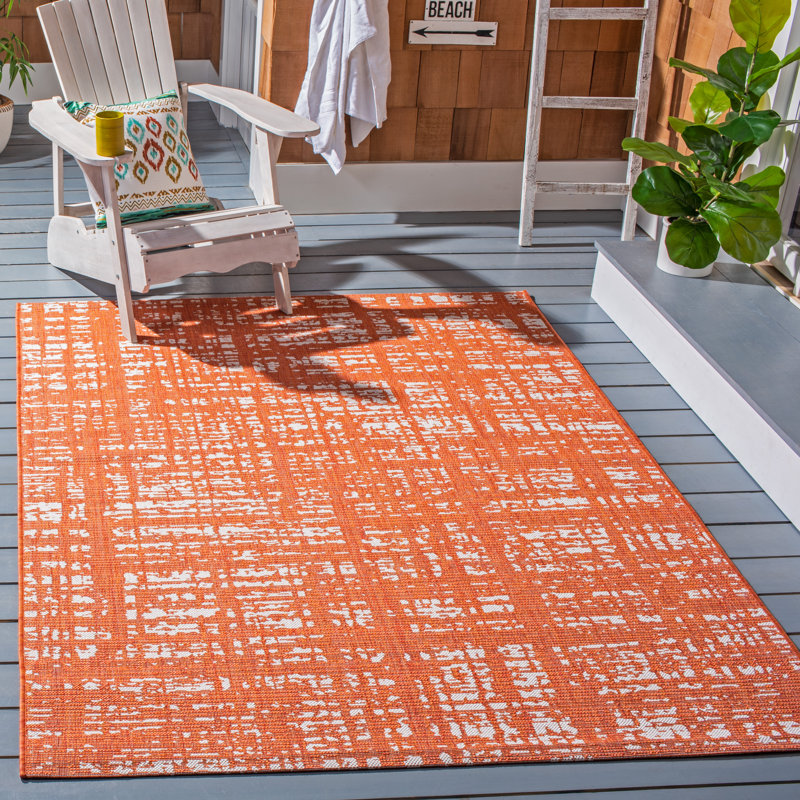 Mascher Performance Abstract Indoor/Outdoor Area Rug, Rectangle 6'7" x 9'6"