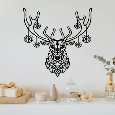 Stylish Decorative Metal Wall Accessory, Black, 27.2 x 27.6 inches | 100% Metal Construction, Thickness: 0.06 inches | Lightweight at 1.5 lbs | Perfect for Home Decor, Modern Aesthetic & Easy Wall Hanging