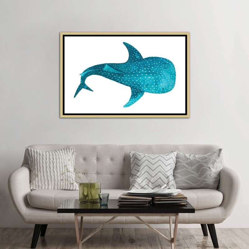 " Whale Shark II ", No Mat, 40" H x 60" W x 1.5" D, Gold Framed Canvas