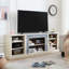 Console blanche avec pierre artificielle empilable, pouvant accueillir des téléviseurs de 75 po, rangement pour bureau de divertissement de grande capacité, convient aux téléviseurs