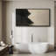 Grande impression sur toile encadrée - reproduction abstraite neutre pour décoration murale minimaliste moderne-116848293-116848294