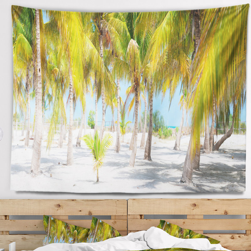 Paysage photographie palmiers tapisserie, H 32 po x l 39 po