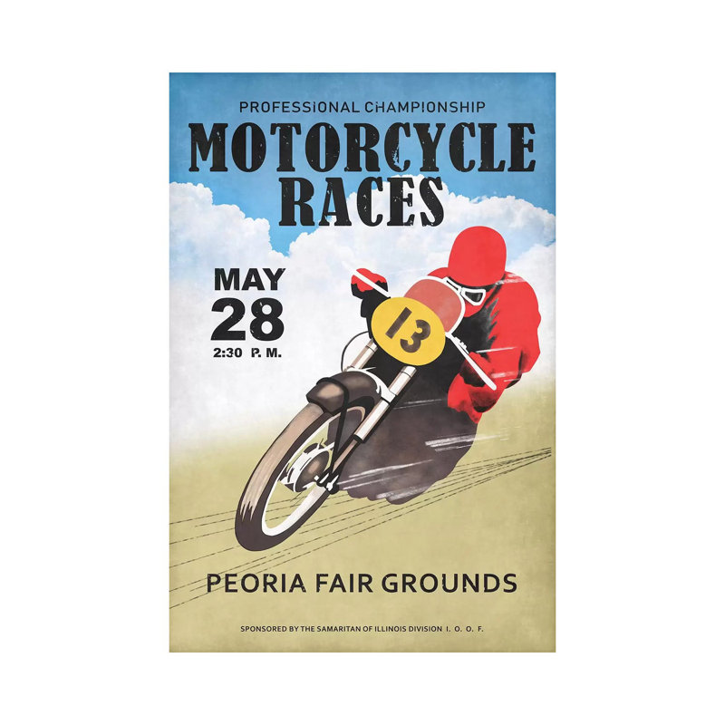 Motor-Cycle Races Roanoke by Mark Rogan - Print on Canvas, Wrapped Canvas, 101.6cm H x 66.04cm W x 3.81cm D