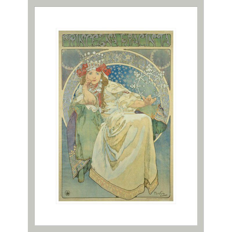«Princess Hyacinth» par Alphonse Mucha, impression par estampe numérique encadrée, H 21,75 po x l 16,51 po