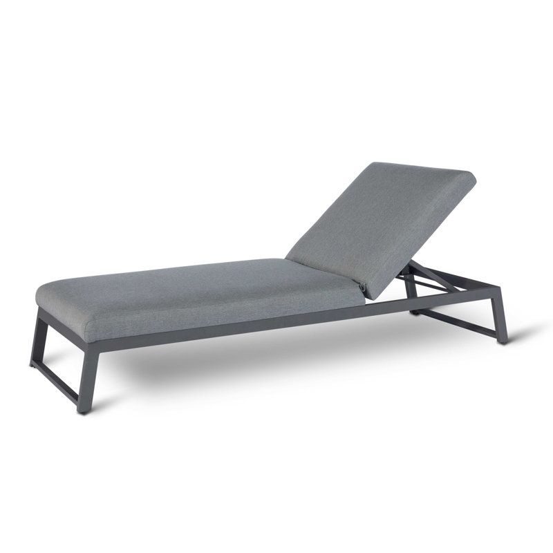Crawford Outdoor Fabric Sunlounger - Taupe, Grey