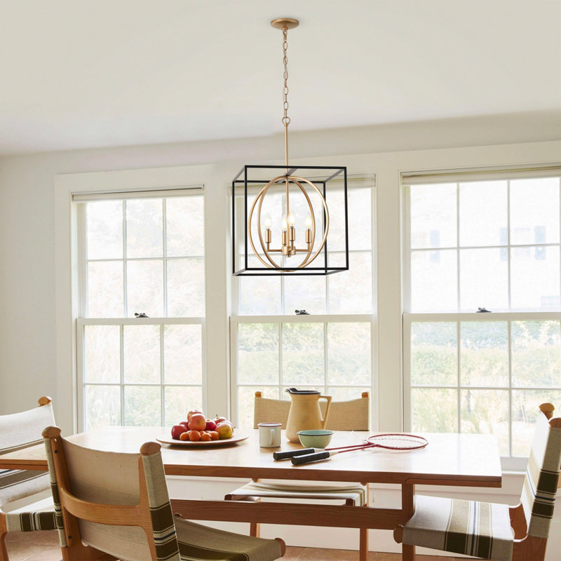 4-black gold adjustable iron pendant light