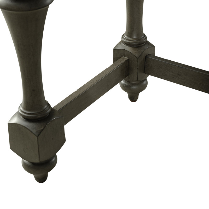 Aisja 76" Console Table Set w/ Three Upholstered Stools & USB Charging Station