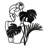 Elegant Monochrome Woman and Flora Modern Abstract Wall Accent Sculpture Hanging Decoration Metal Wall Decor-124837987-124837991