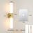 Brass Gold 2-light Hardwired Bathroom Wall Sconce With White Glass Shades - Set Of 2 Modern Vanity Fixtures For Mirror & Hallway Lighting-56395780-51508350