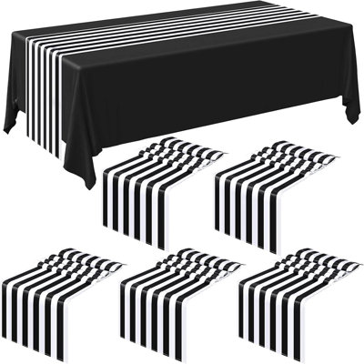 Striped table flag polyester decorative stripe design modern table flag 6 pieces