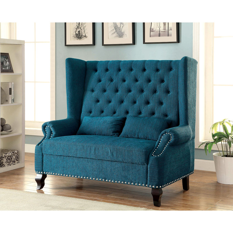 Banc rembourré Vittorio, Bleu sarcelle