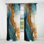 Gold Teal Ocean Spiral - Abstract Spirals Blackout Abstract Curtain - 1 Panel-107808743