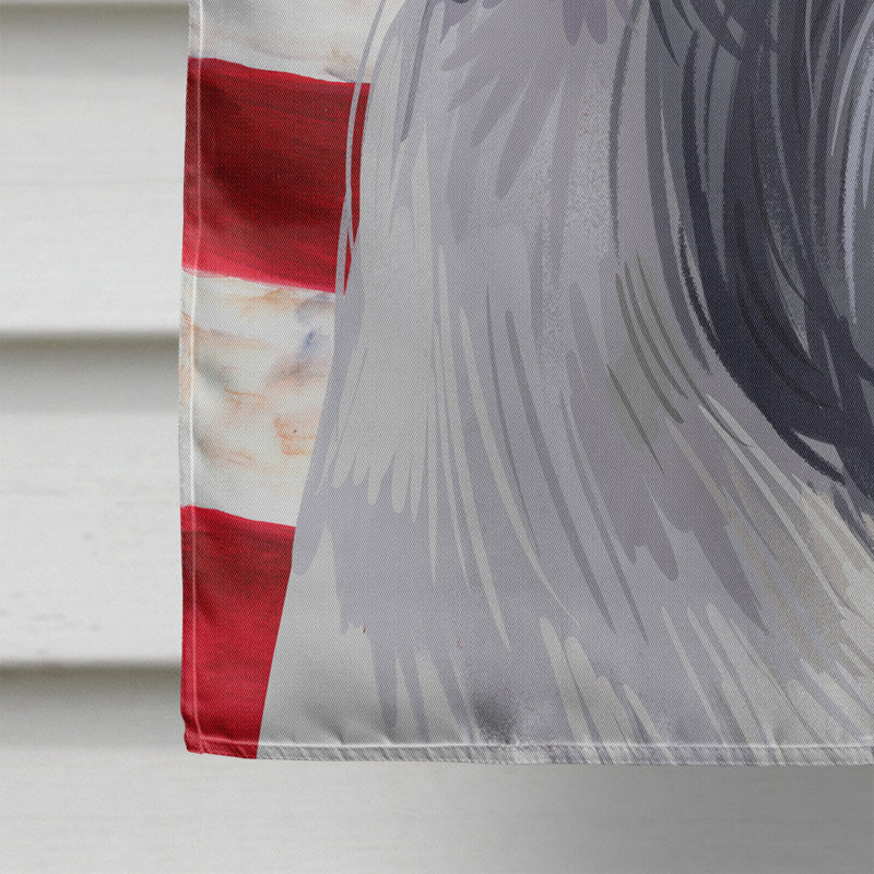 Polyester à 2 côtés 28 x 40 po drapeau maison, Schnauzer moyen blanc