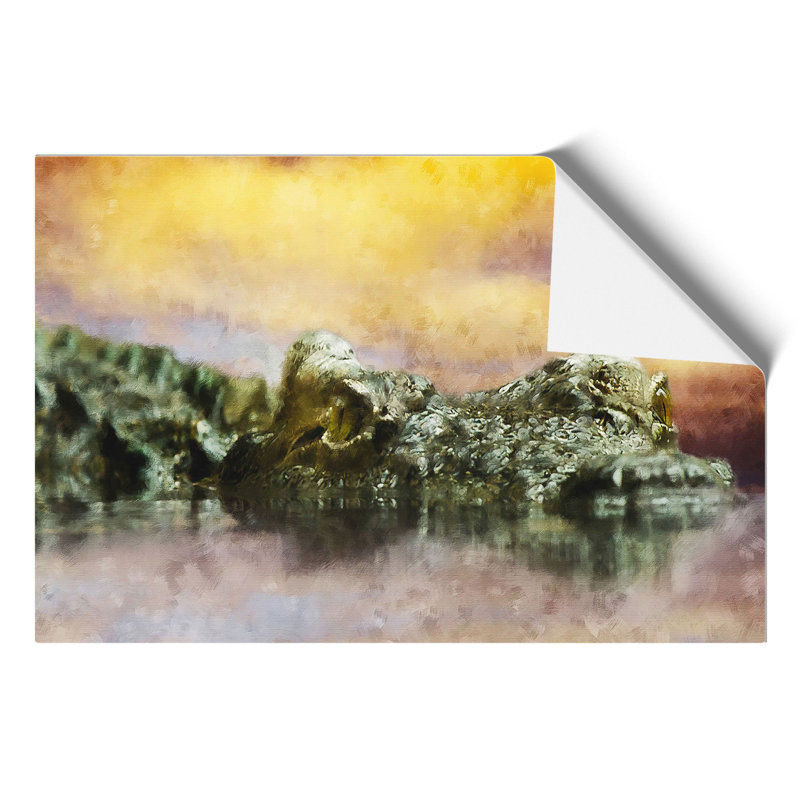 Crocodile Painting - Frameless Print, 21cm H x 30cm W x 0.1cm D