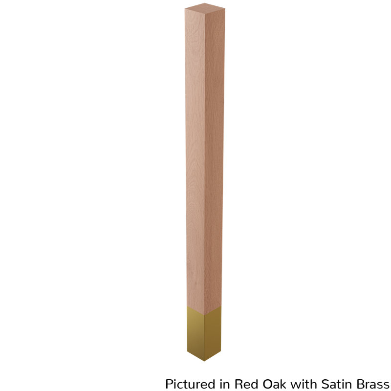 Sivan Table Leg, 35.25" H x 2" W x 2" D, Satin Brass