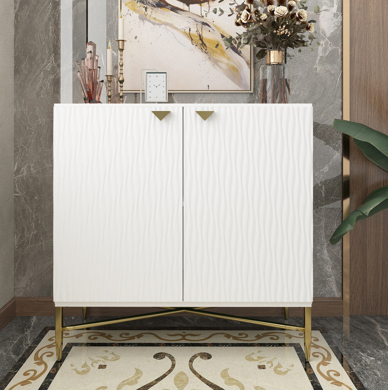 2 Door White Locker Accent Cabinet