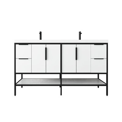 Lilly-Grace 59.31'' Double Bathroom Vanity with Acrylic Top