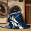 Tapis géométrique bleu lavable à la machine Ozain Dragon-1015457372