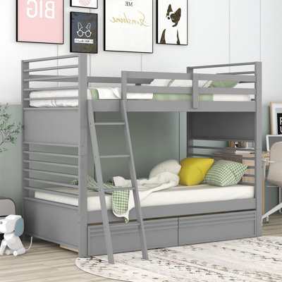 Twin Over Twin Wood Bunk Bed With Two Drawers -  Alcott HillÂ®, 4356872F93CB4212B2DA642BE188436F