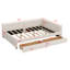 Lit plateforme tapissier avec port USB et 2 tiroirs