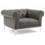 Fauteuil capitonné en cuir Idyll