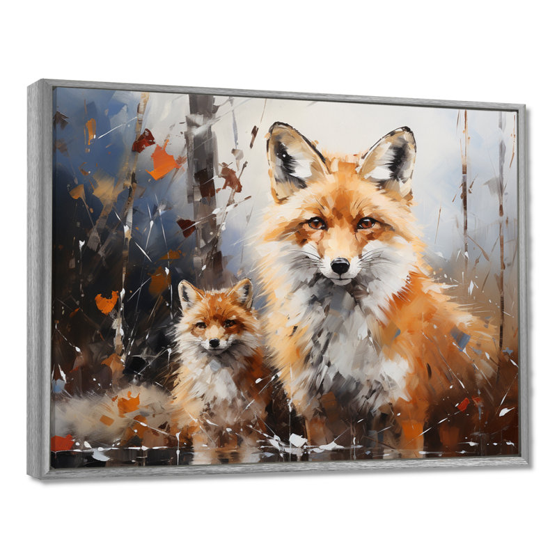 Animal Rusty Red Fox, reproduction d'art sur toile, H 12 po x l 20 po x P 1 po, Encadrement argenté