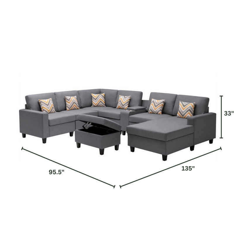 Nonni Latitude Run®  8Pc Reversible Chaise Sectional Sofa