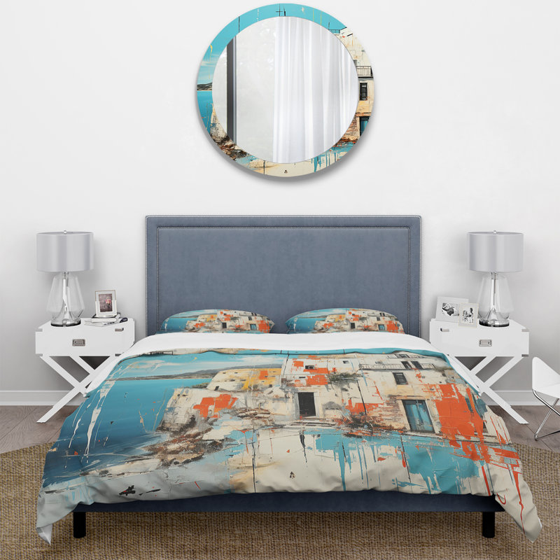 Ensemble de housse de couette Greek Island Impression Of Santorini 2 - Santorini
