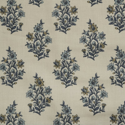 Nichols Floral Block Print Pleated Curtain
