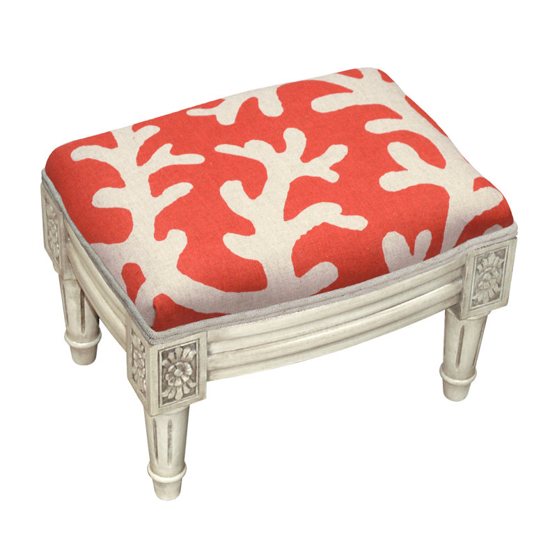 Tomko Upholstered Ottoman, Coral Red