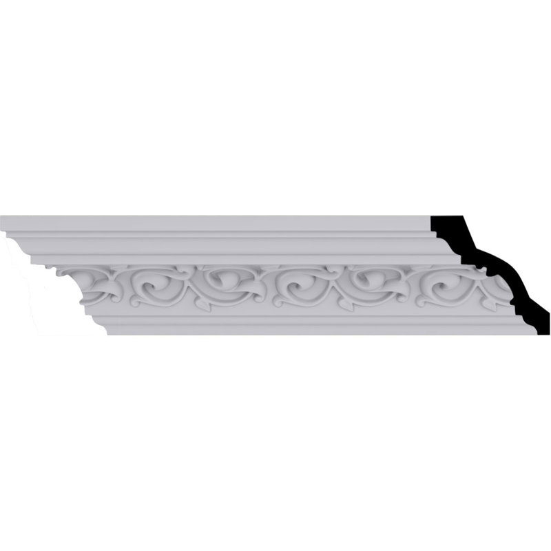 Primed White Polyurethane Geometric Crown Moulding Sample